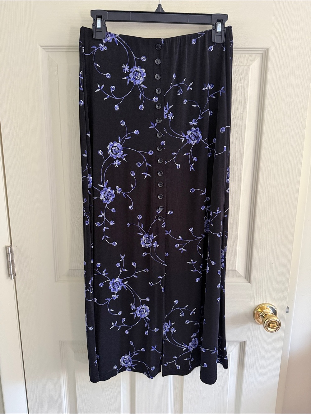Vintage black and purple maxi skirt